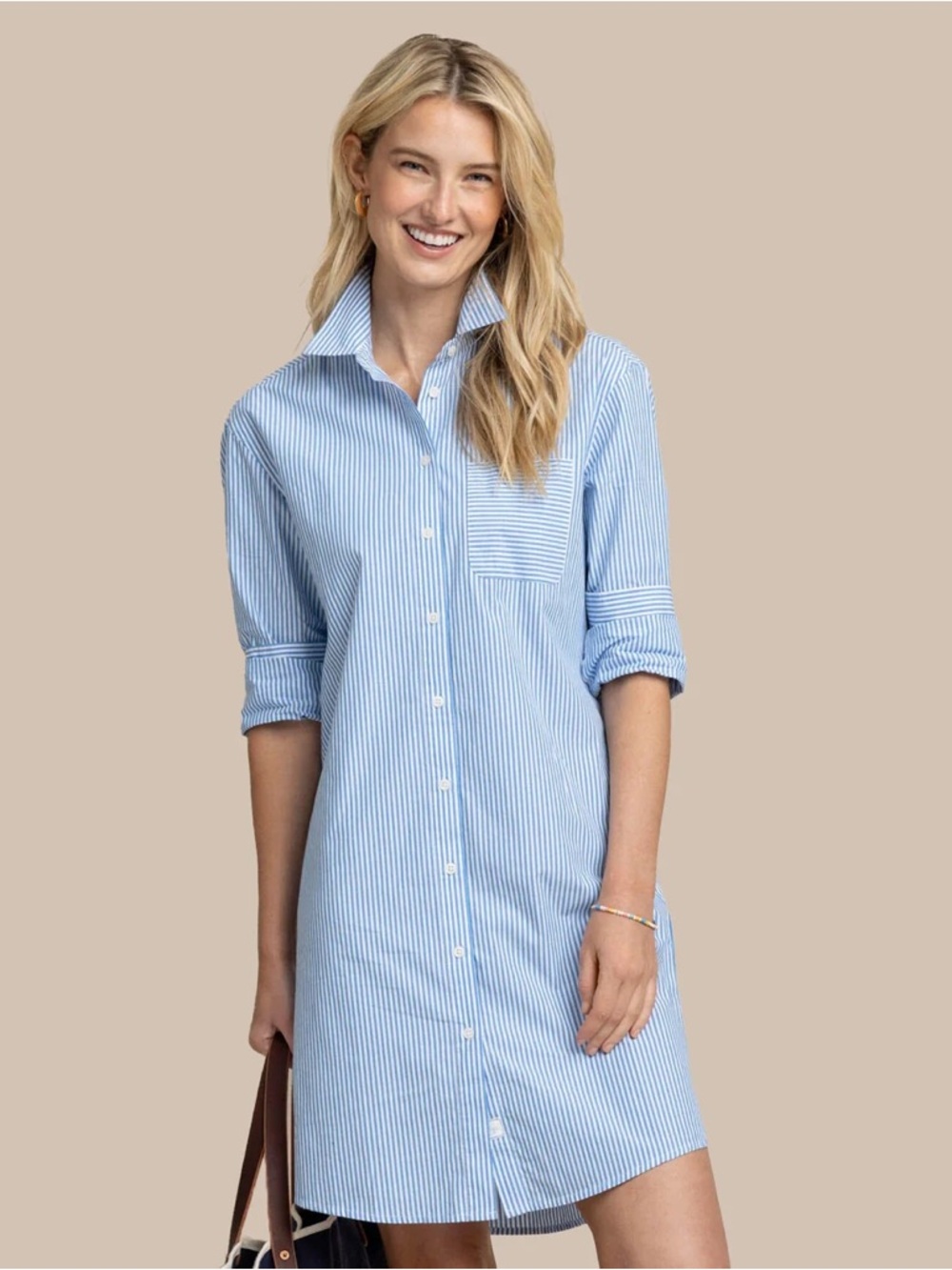 Southern Tide Cam Stripe Poplin Shirt Dress Graduation Professional